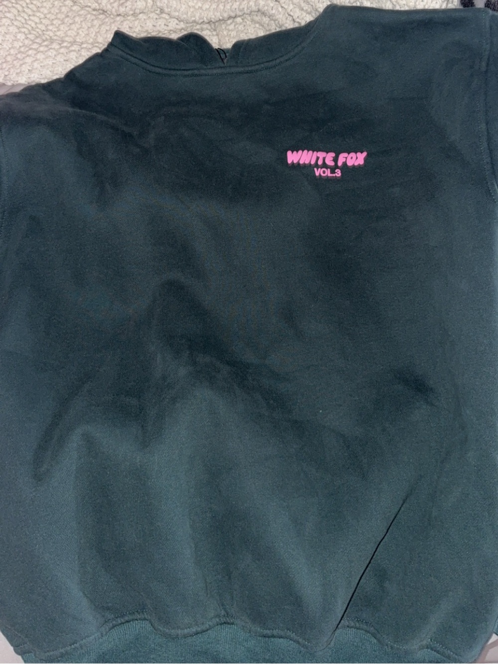 Green and pink white fox hoodie